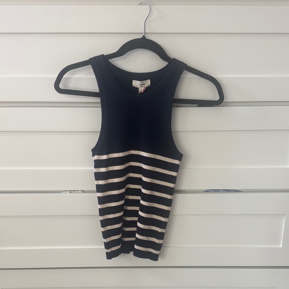 Entro Nautical Navy and Cream Striped Tank